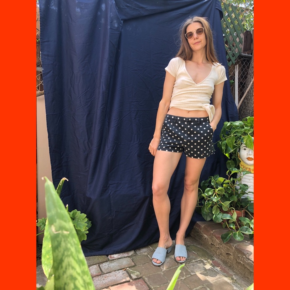 Madewell Polka Dot Shorts in Black